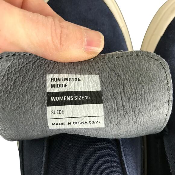 Seavees Huntington Middie Sneakers Womens Sz 10 Blue Leather Suede Slip-On Shoes - Picture 2 of 10